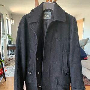 Spiewak & Sons lightweight, black wool peacoat.